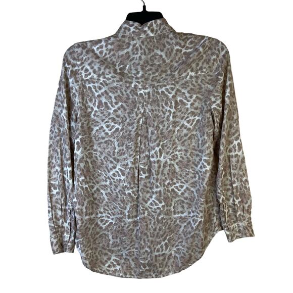 Beach Lunch Lounge Size Small Leopard‎ Print Button Down Shirt Long Sleeve - Picture 4 of 8